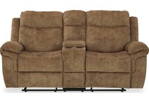 huddle up nutmeg reclining console loveseat   