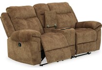 huddle up nutmeg reclining console loveseat   