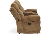 huddle up nutmeg reclining console loveseat   