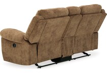 huddle up nutmeg reclining console loveseat   