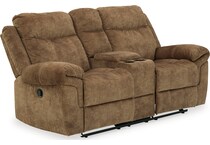 huddle up nutmeg reclining console loveseat   