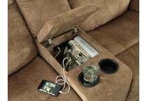 huddle up nutmeg reclining console loveseat   