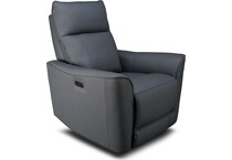 hunter grey power leather rocker recliner   