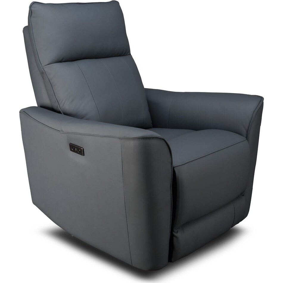 hunter grey power leather rocker recliner   