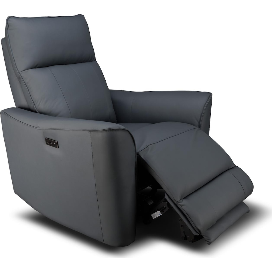 hunter grey power leather rocker recliner   
