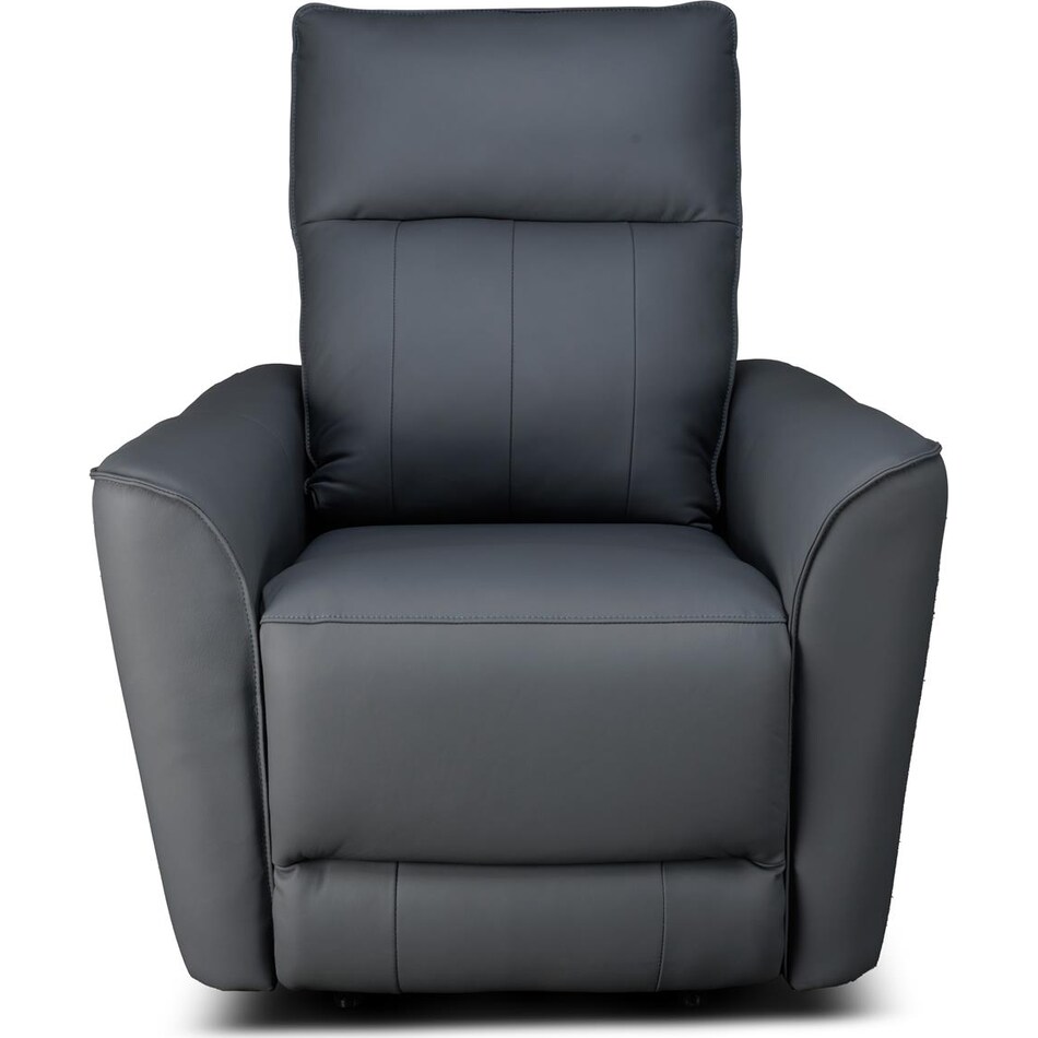 hunter grey power leather rocker recliner   