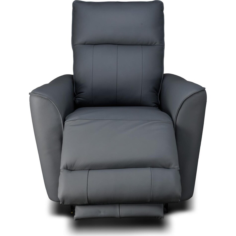 hunter grey power leather rocker recliner   