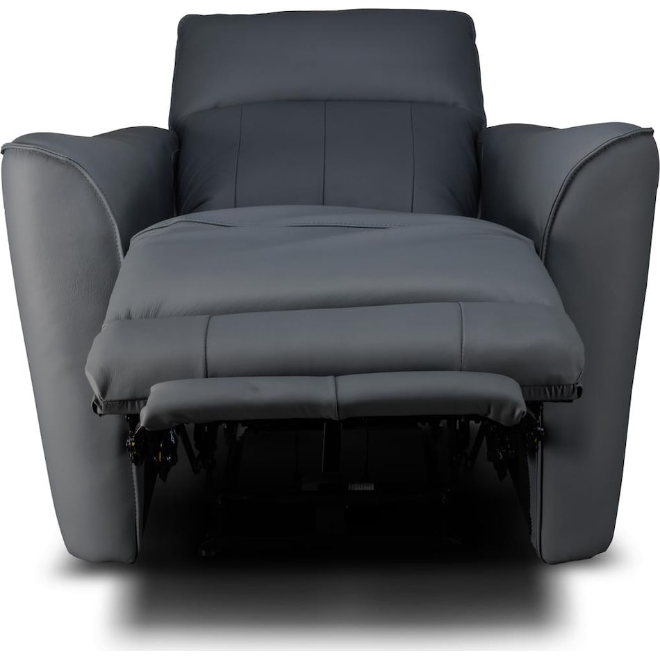 hunter grey power leather rocker recliner   