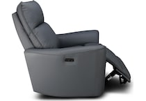 hunter grey power leather rocker recliner   
