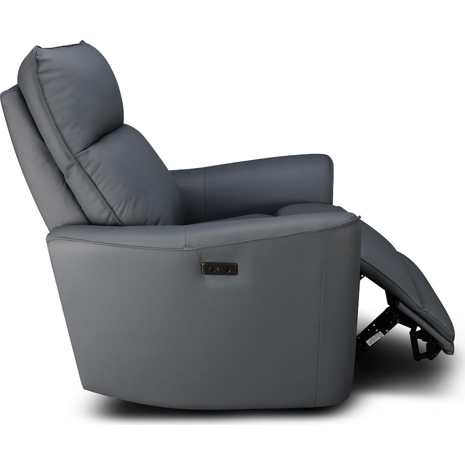 hunter grey power leather rocker recliner   