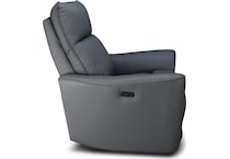 hunter grey power leather rocker recliner   