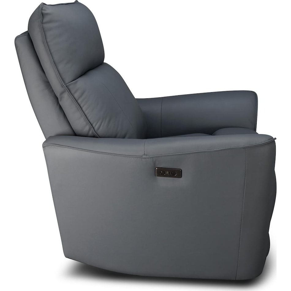 hunter grey power leather rocker recliner   