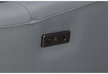 hunter grey power leather rocker recliner   