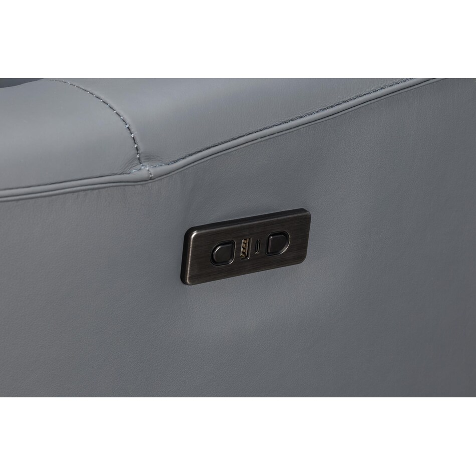 hunter grey power leather rocker recliner   