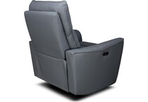 hunter grey power leather rocker recliner   