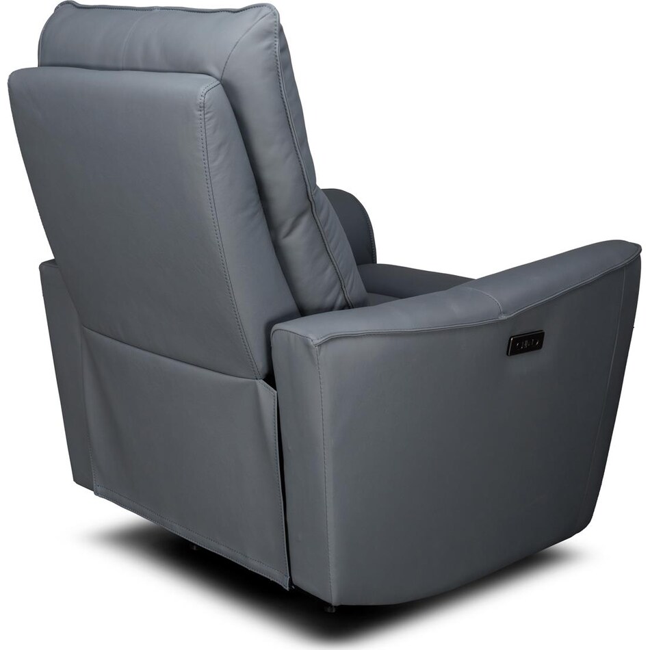 hunter grey power leather rocker recliner   