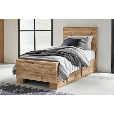 HYANNA TWIN PANEL BED WITH 2 SIDE DRAWER