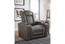 hyllmont grey power recliner   