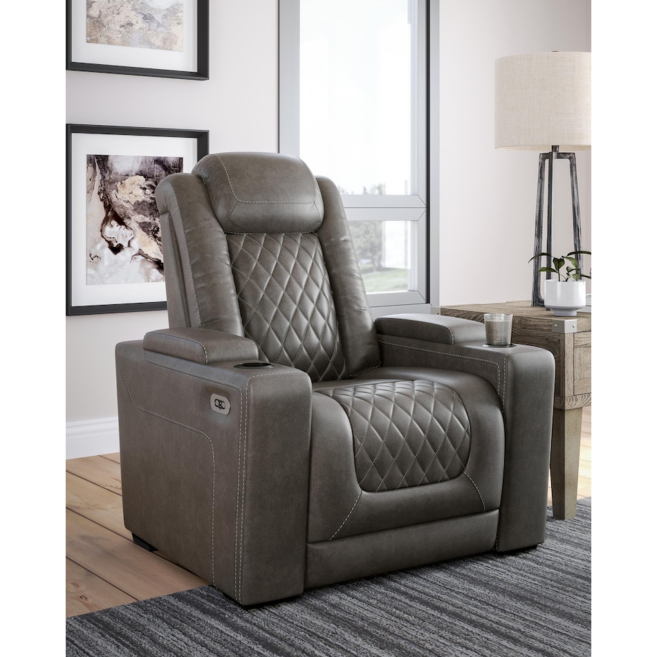 hyllmont grey power recliner   