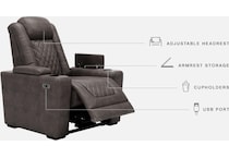 hyllmont grey power recliner   