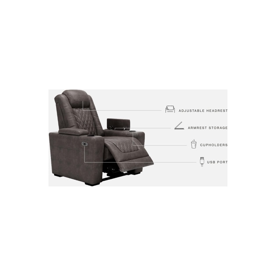 hyllmont grey power recliner   