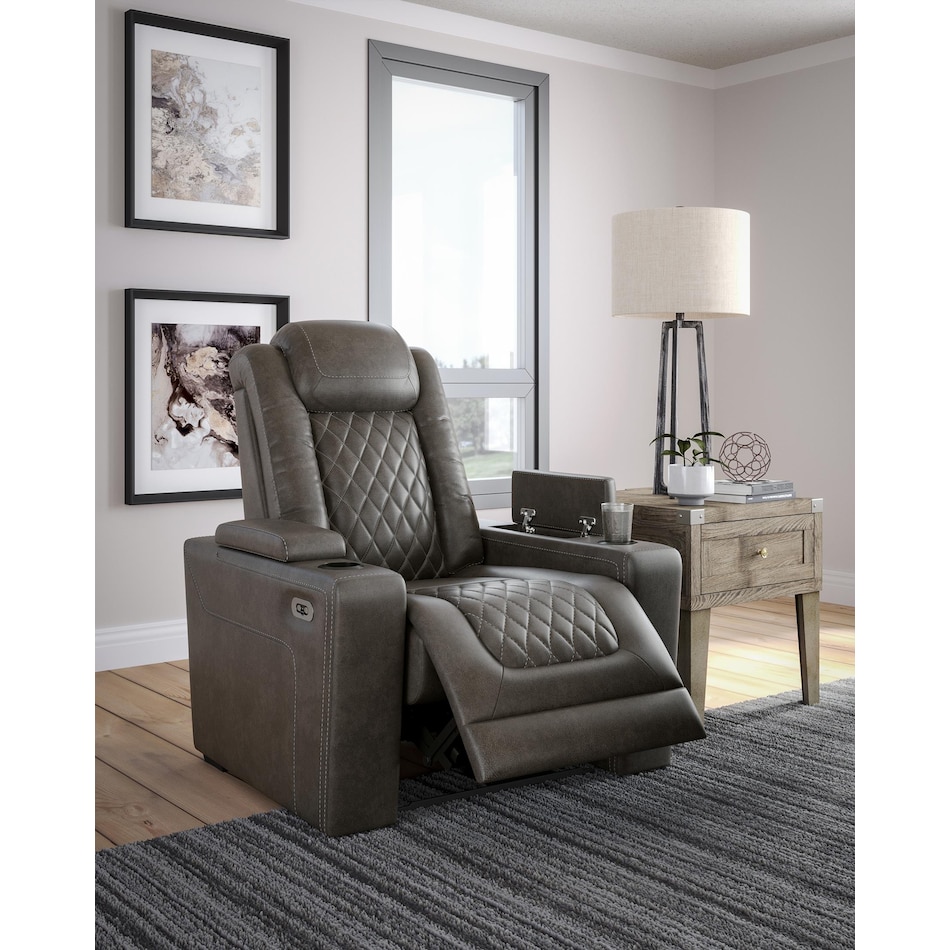 hyllmont grey power recliner   