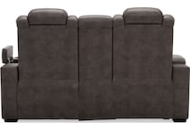 hyllmont grey power reclining console loveseat   