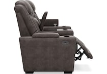 hyllmont grey power reclining console loveseat   