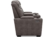 hyllmont grey power reclining console loveseat   