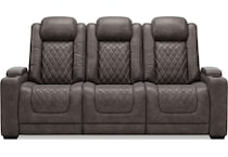 hyllmont grey power reclining sofa   