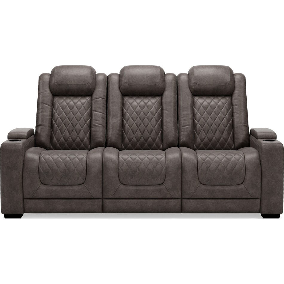 hyllmont grey power reclining sofa   