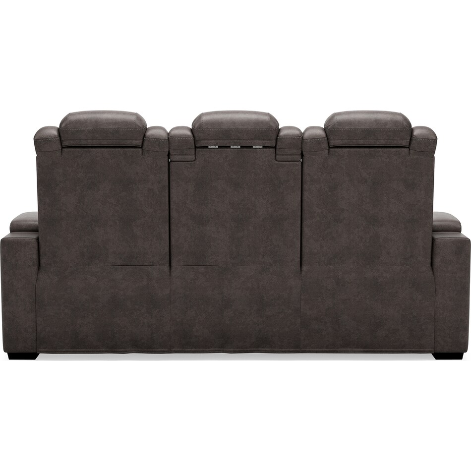 hyllmont grey power reclining sofa   