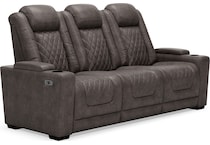 hyllmont grey power reclining sofa   