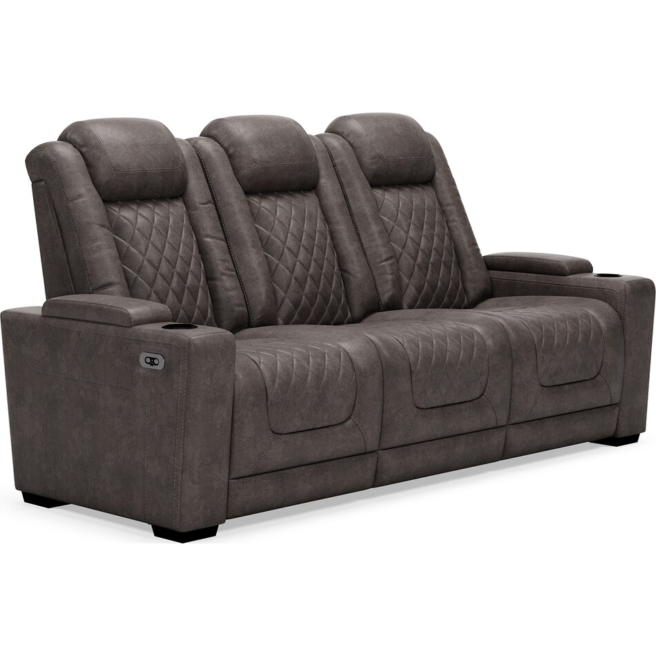 hyllmont grey power reclining sofa   