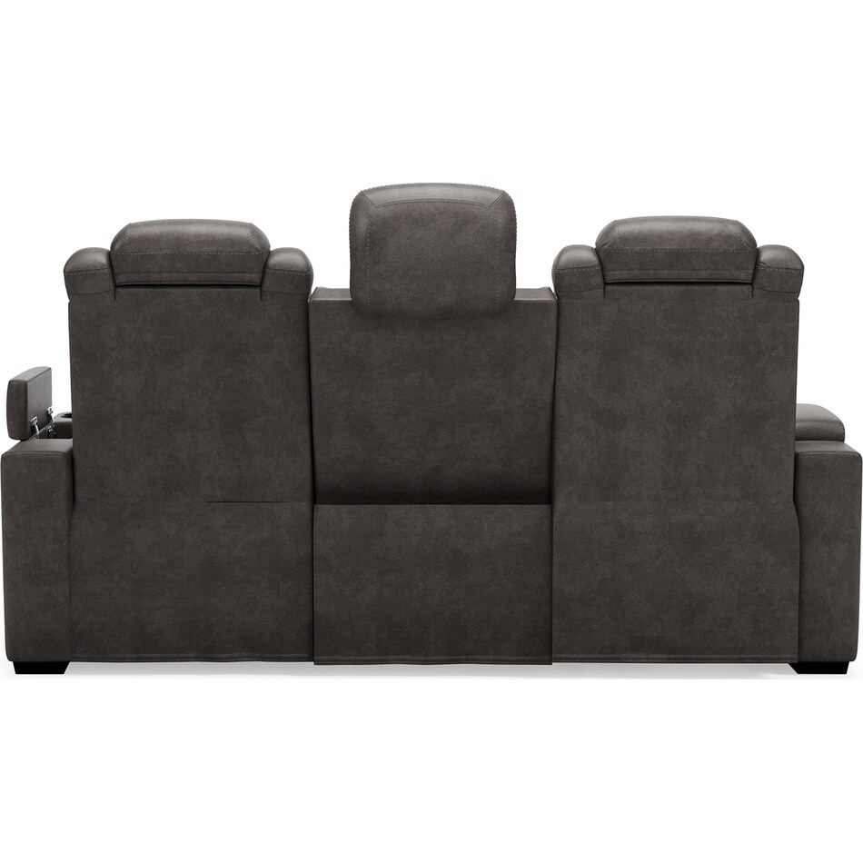 hyllmont grey power reclining sofa   