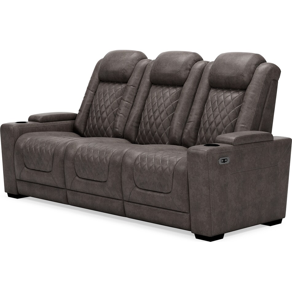 hyllmont grey power reclining sofa   