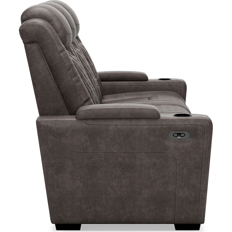 hyllmont grey power reclining sofa   