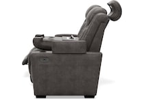 hyllmont grey power reclining sofa   