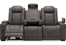 hyllmont grey power reclining sofa   