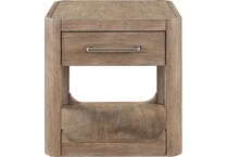 indi burnished clay end table   