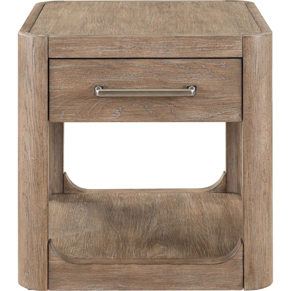 indi burnished clay end table   