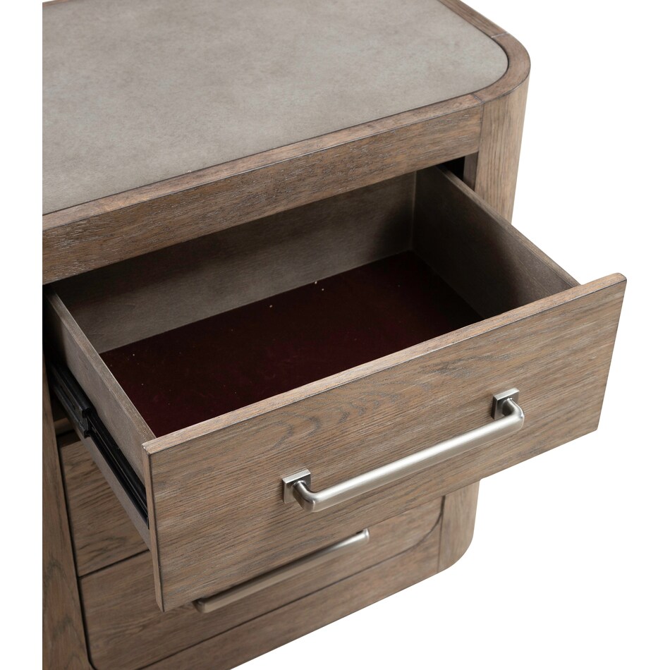 indi burnished clay nightstand   