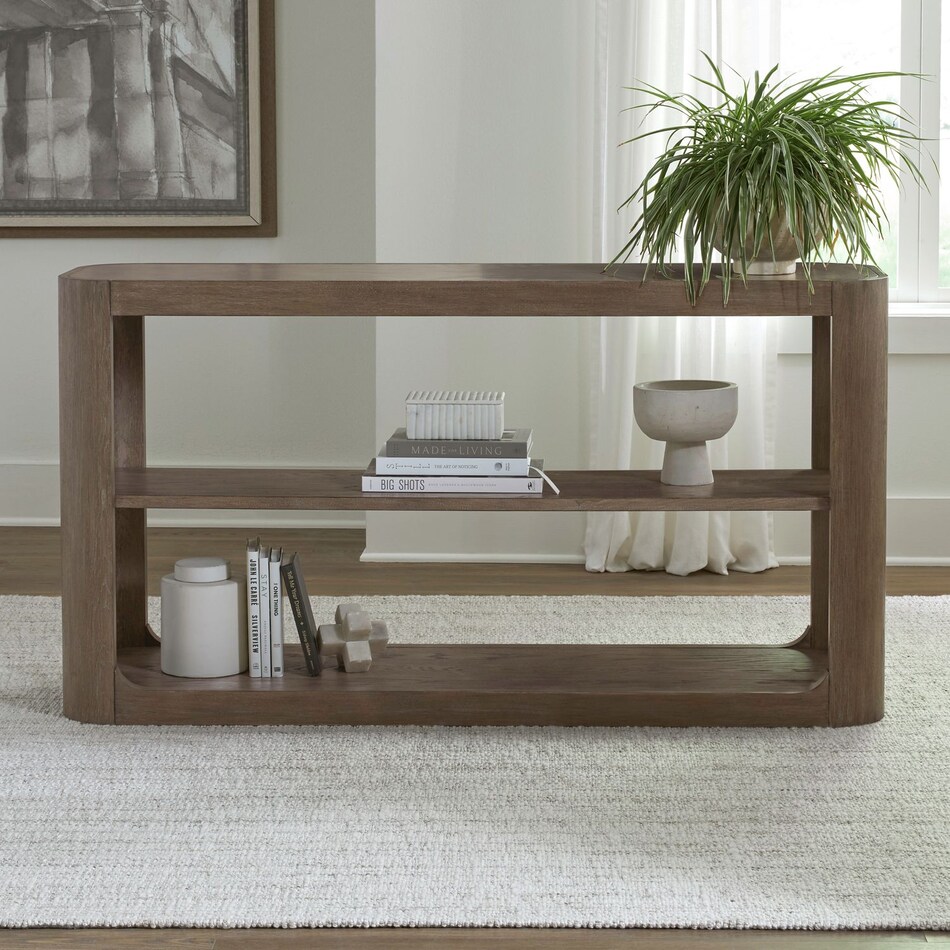 indi burnished clay sofa table   