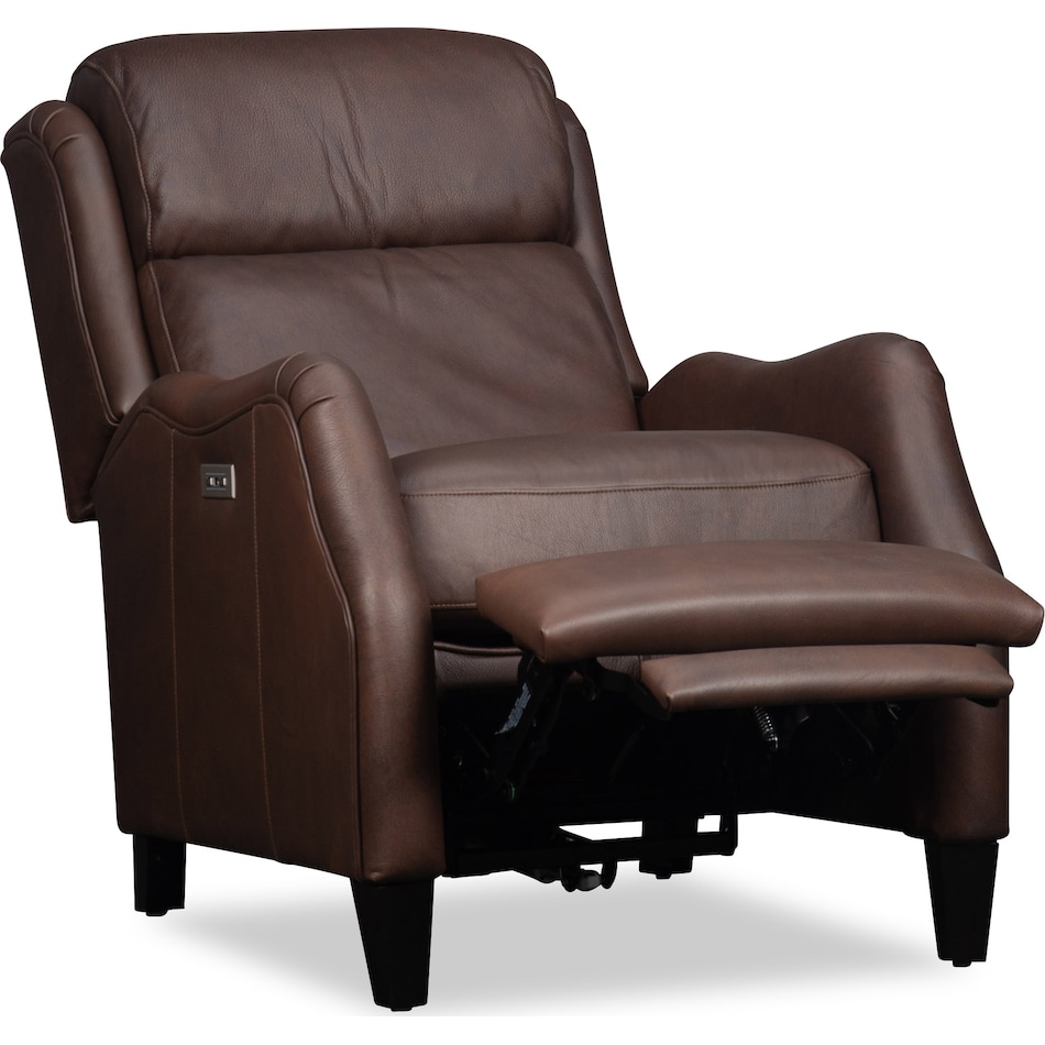 isaac brown leather rocker recliner   