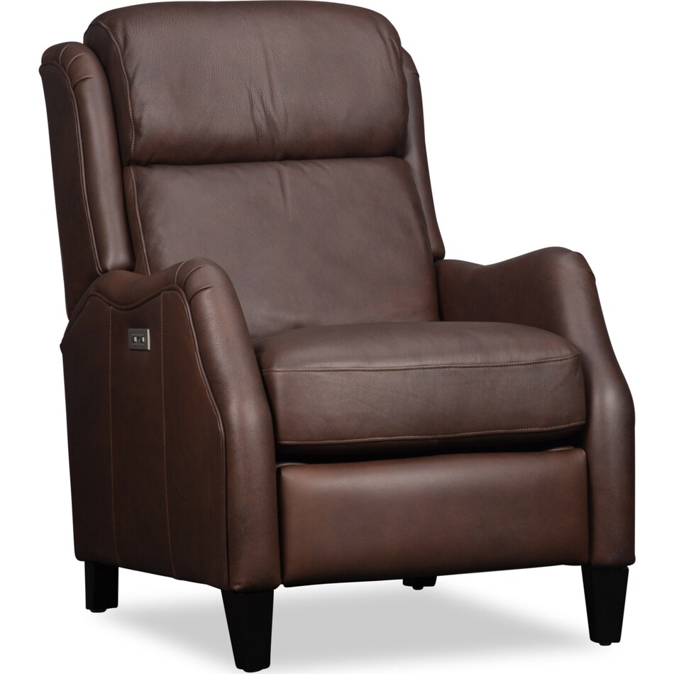 isaac brown leather rocker recliner   