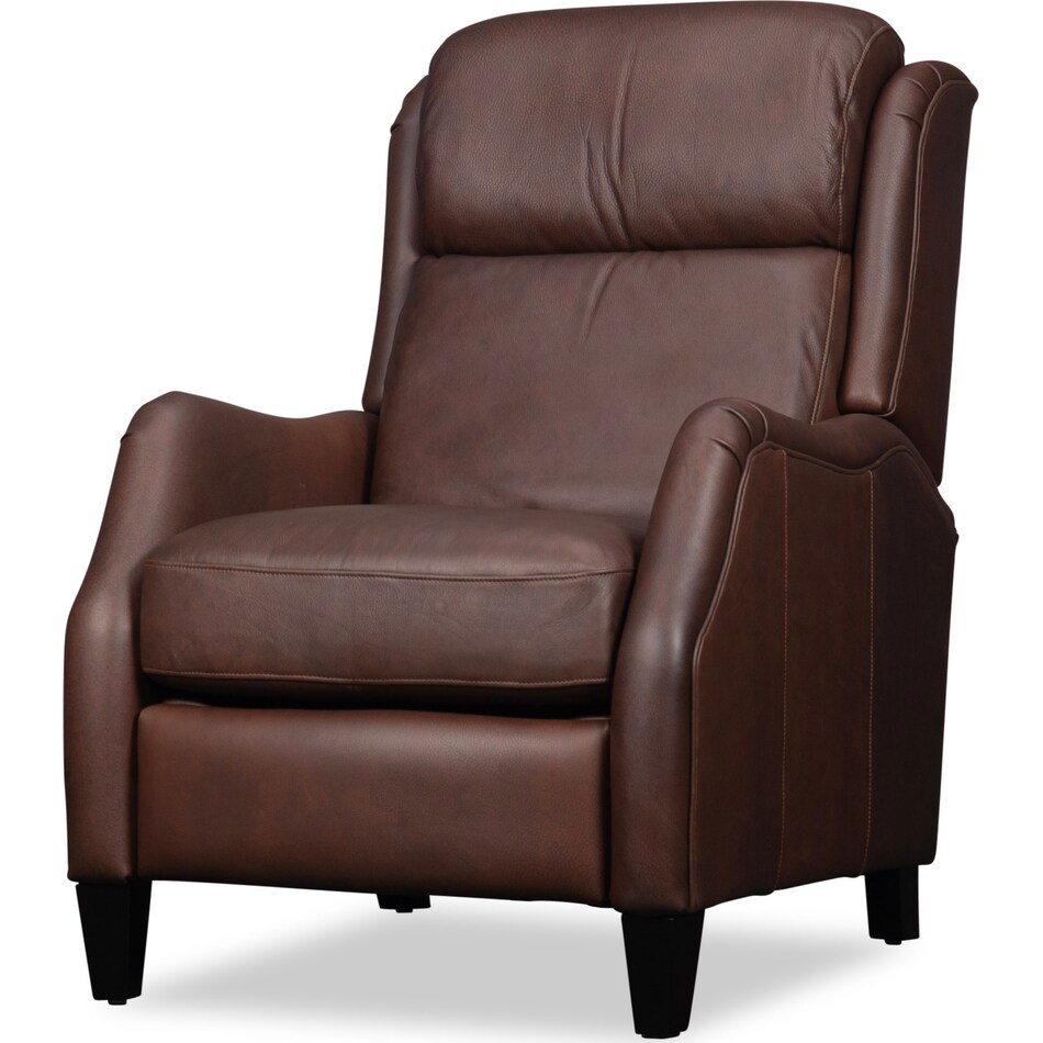 isaac brown leather rocker recliner   