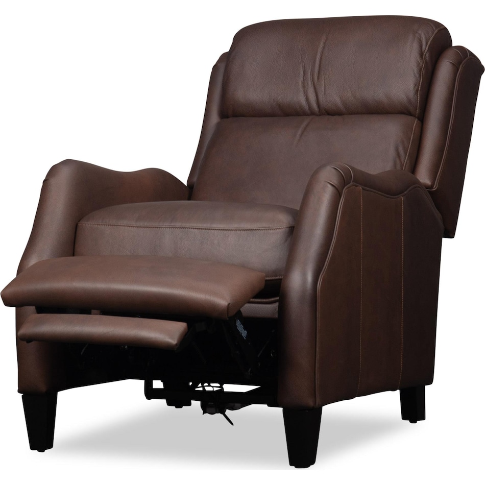 isaac brown leather rocker recliner   