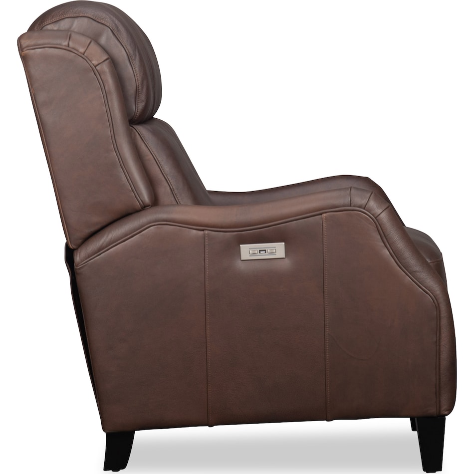 isaac brown leather rocker recliner   