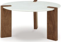 isanti white brown cocktail table   