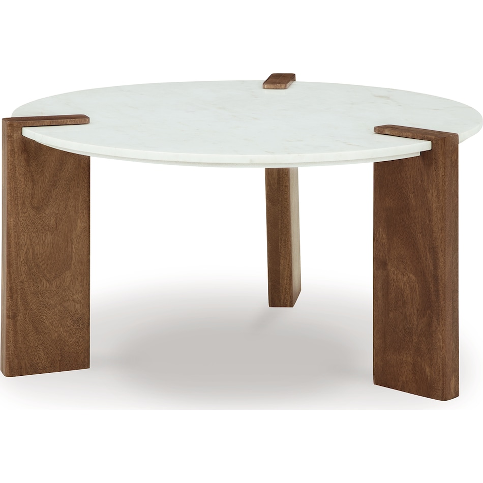 isanti white brown cocktail table   